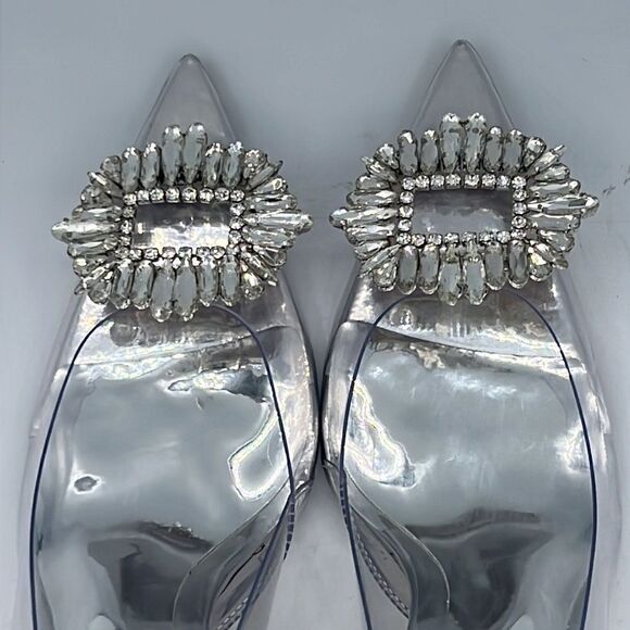 NIB CINDER-F*CKING-RELLA PUMP Clear Embellished Pumps Size 9.5 - Picture 7 of 16